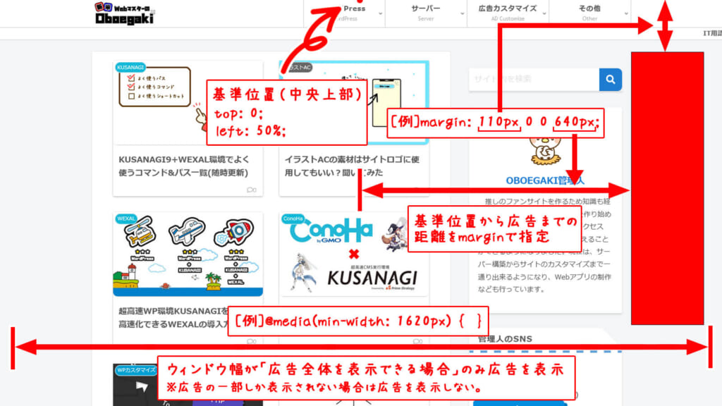 追尾広告CSS解説の画像